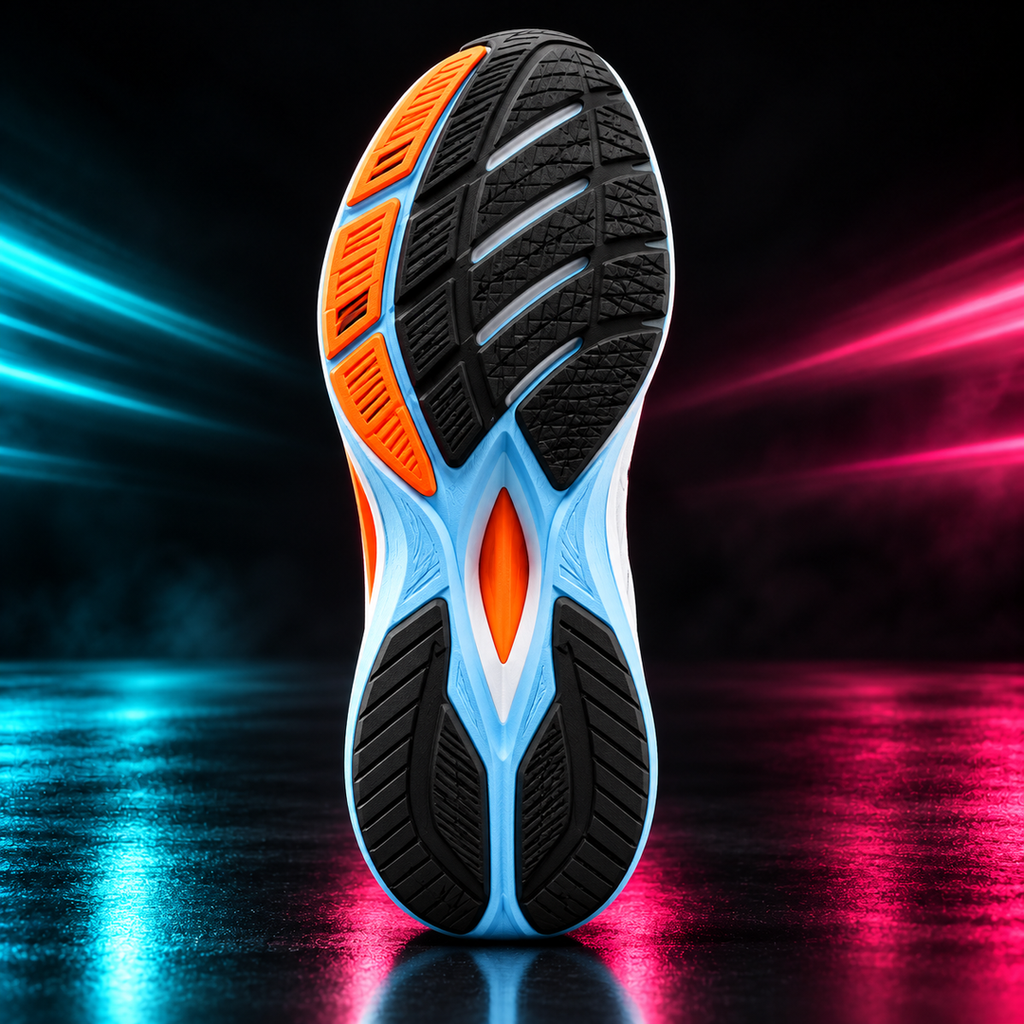 CHUNTA Tempo in White / Blue, outsole view