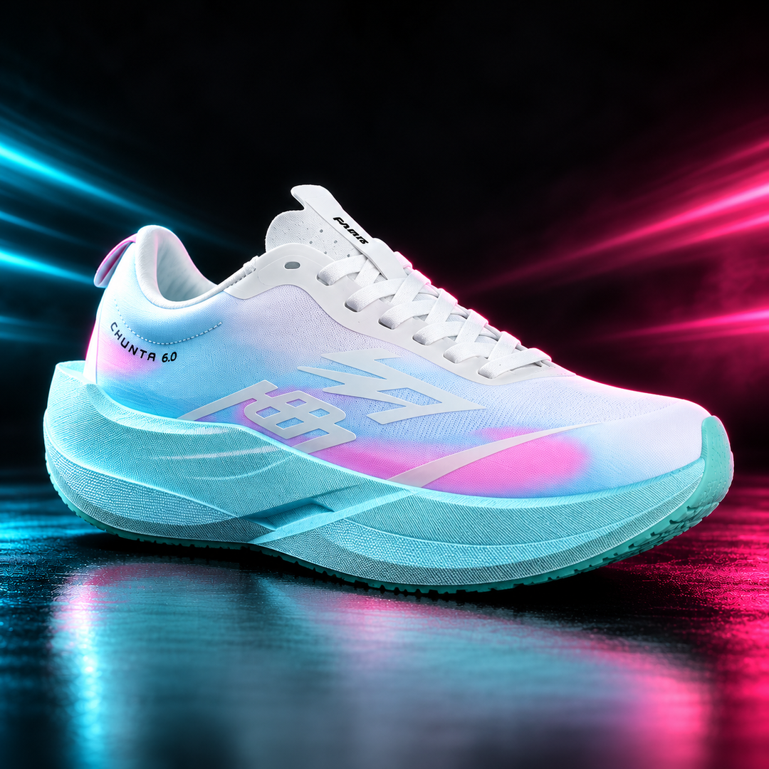CHUNTA Circuit 6.0 in Light Blue / Lilac / Pink, front three-quarter campaign view