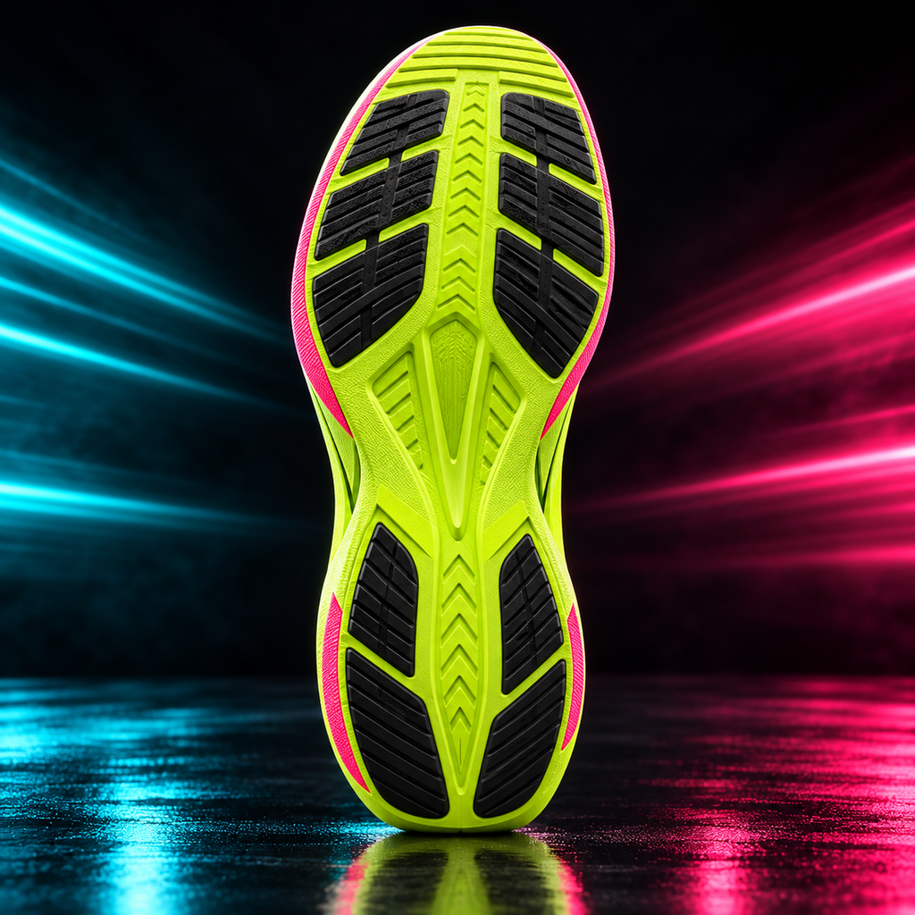 CHUNTA Tempo in Lime, outsole view