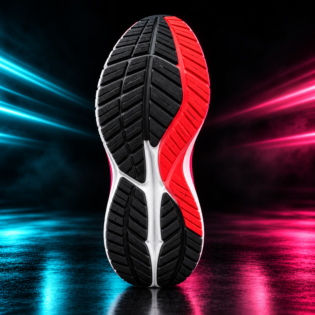 CHUNTA Signature in White / Red, outsole view