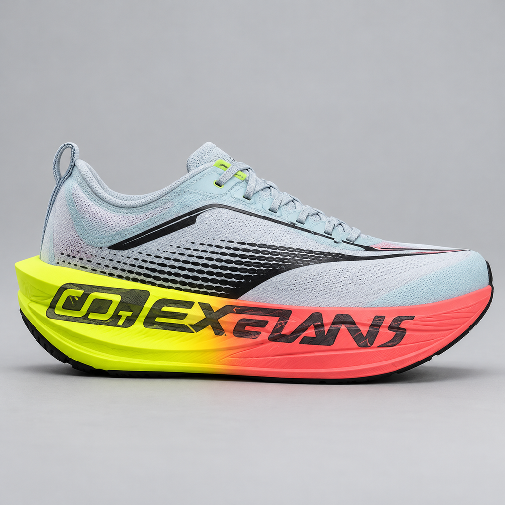 CHUNTA Momentum in Gray / Lime / Coral, outer lateral view