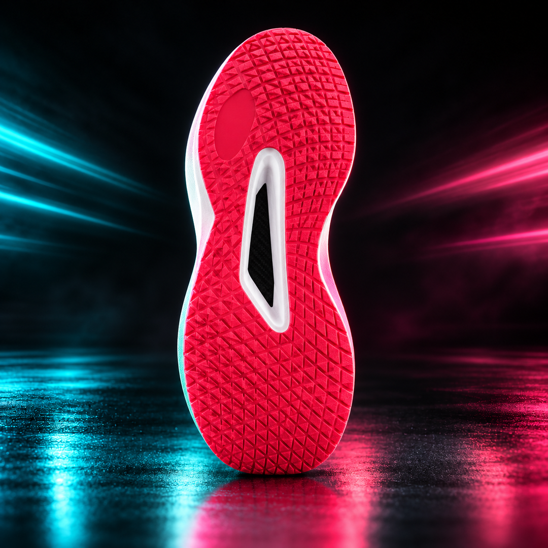 CHUNTA Circuit 6.0 in White / Pink / Mint, outsole view