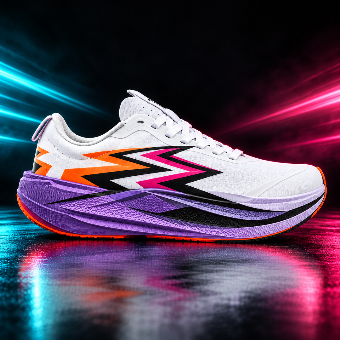 CHUNTA Strike in White / Lilac / Orange, outer lateral campaign view