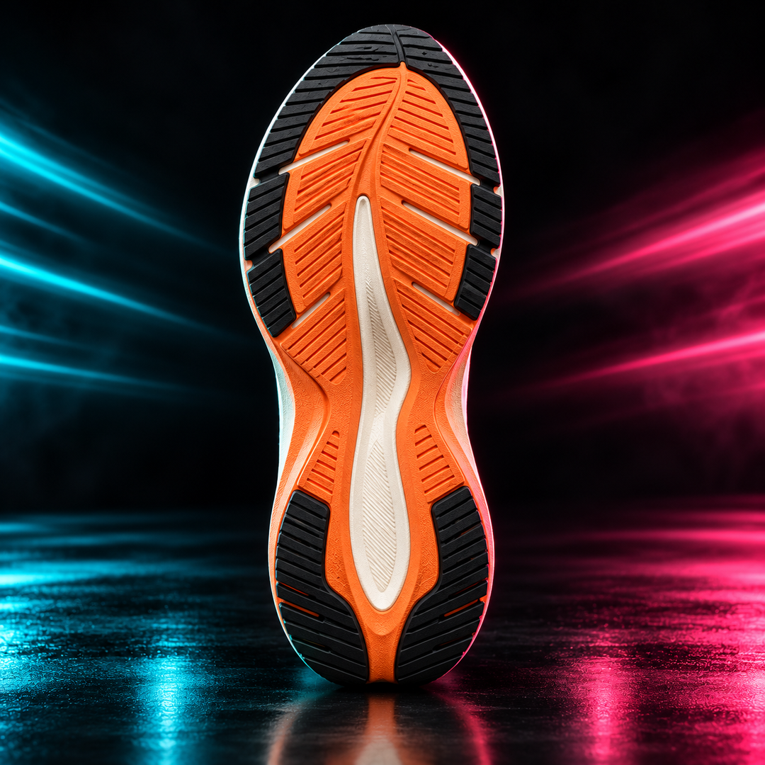 CHUNTA Orbit in Cream / Orange, outsole view
