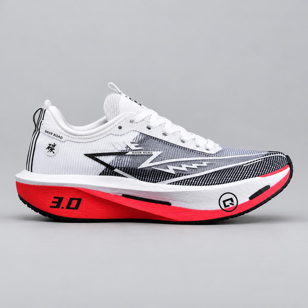 CHUNTA Tempo in White / Red, outer lateral view