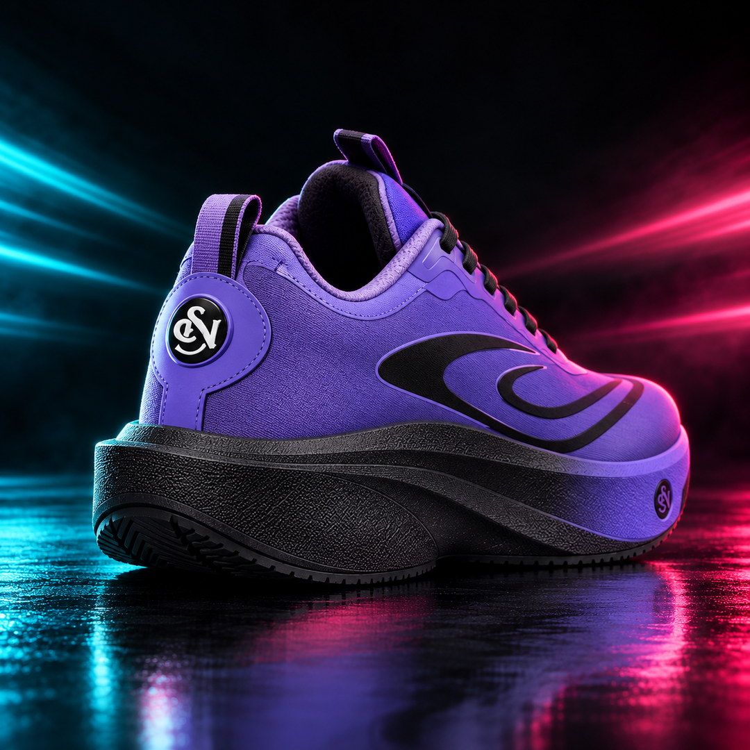 CHUNTA Orbit in Purple / Black, rear three-quarter campaign view