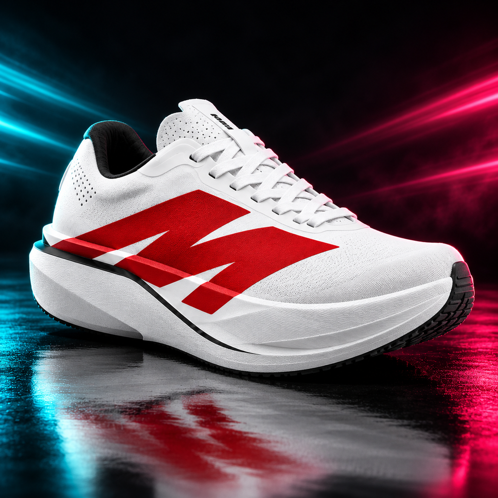 CHUNTA Apex in White / Red, front three-quarter campaign view