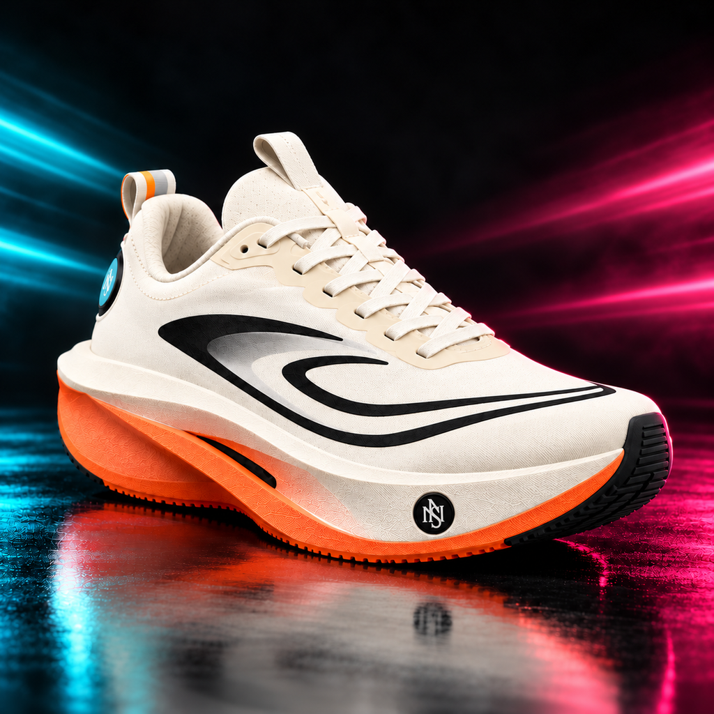 CHUNTA Orbit in Cream / Orange, front three-quarter campaign view