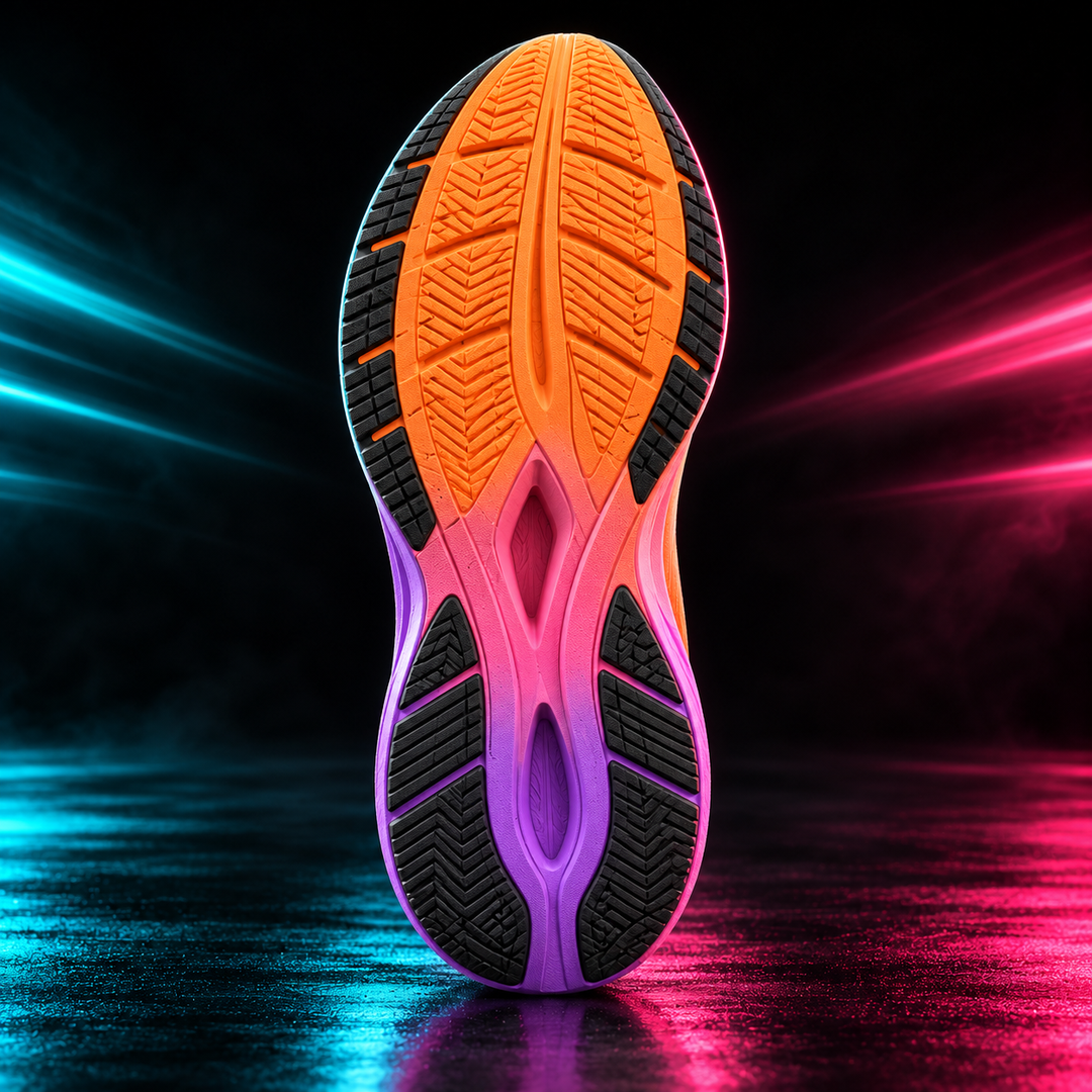 CHUNTA 9PRO in Purple / Orange, outsole view