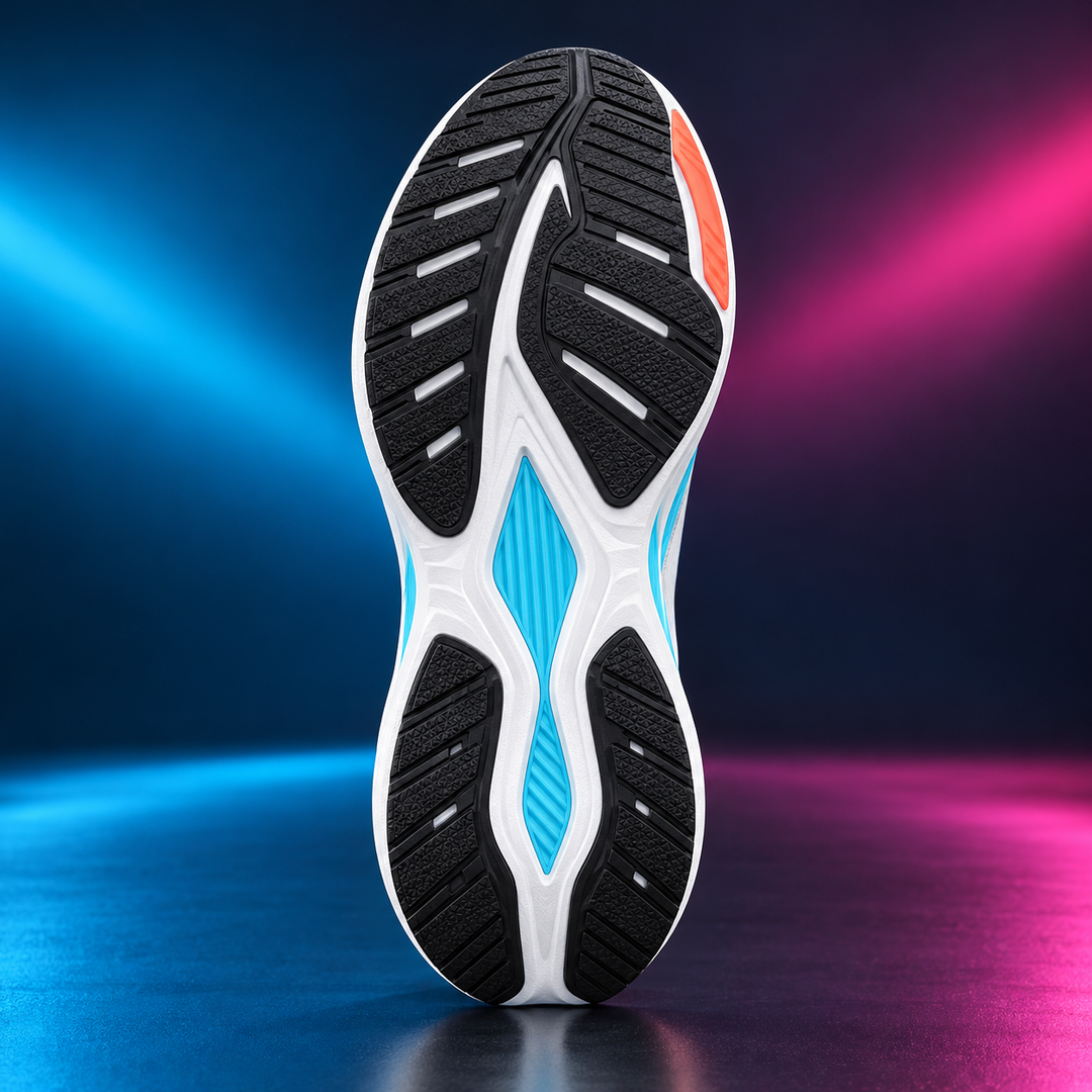 CHUNTA Pulse in White / Light Blue, outsole view