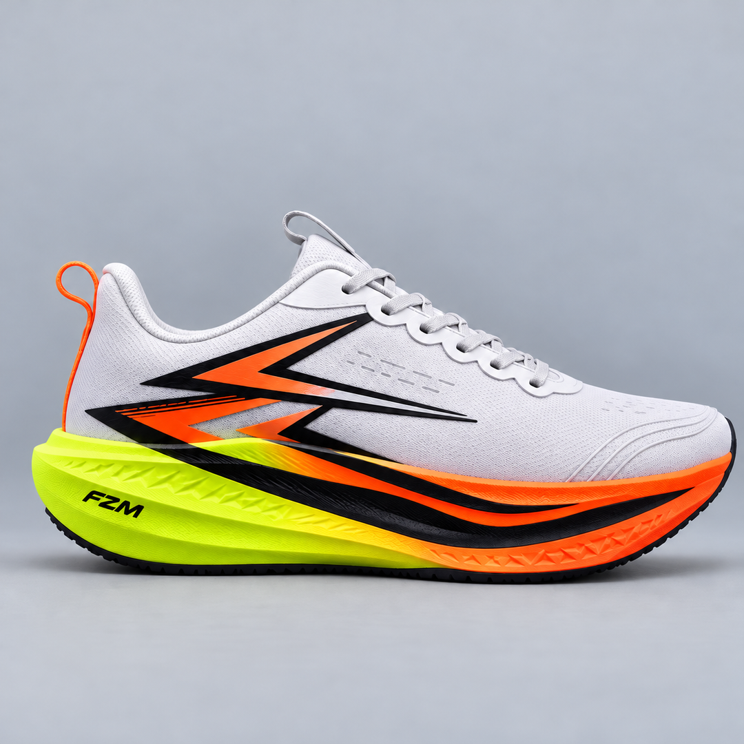CHUNTA Strike in White / Lime / Orange, outer lateral view