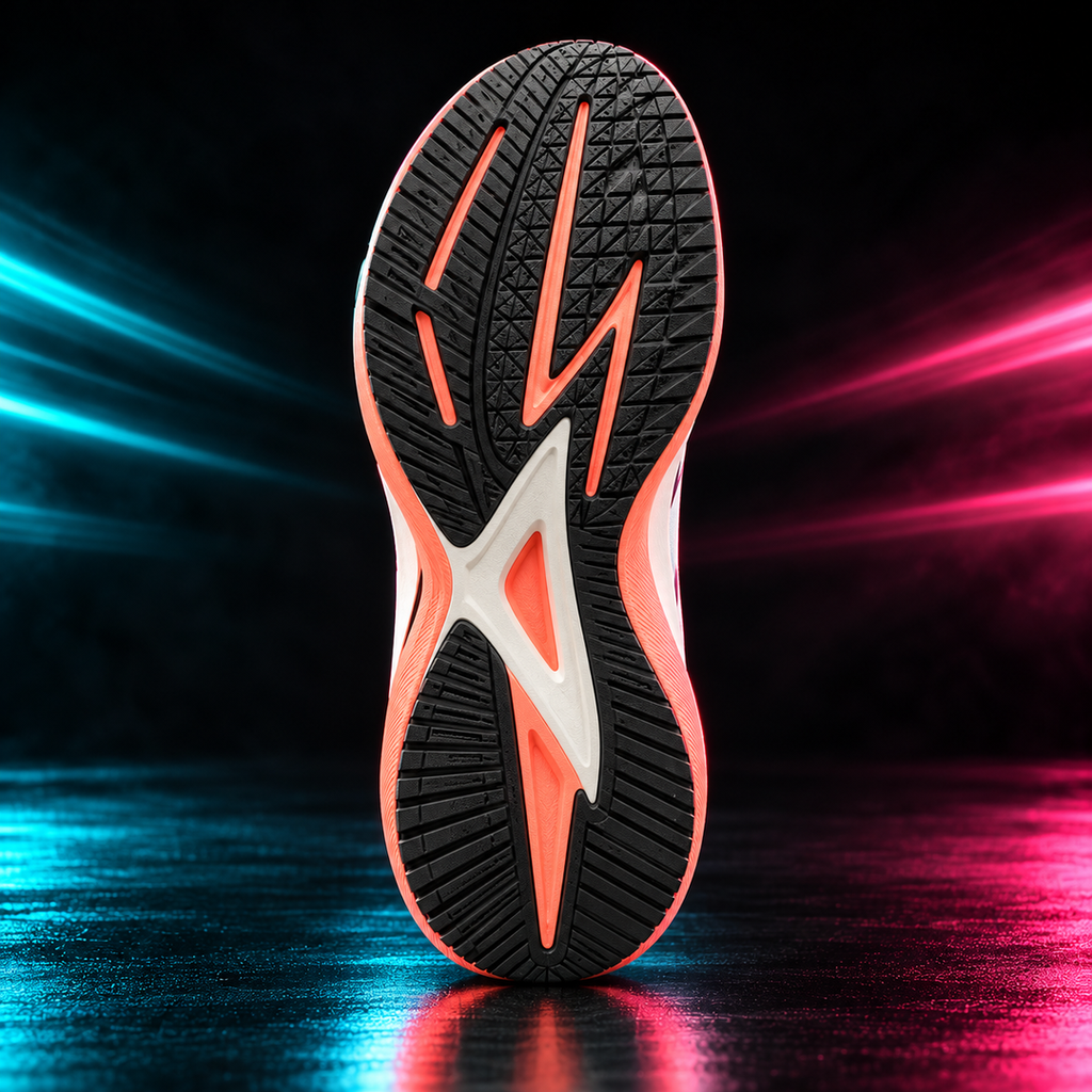CHUNTA Vector in White / Coral, outsole view