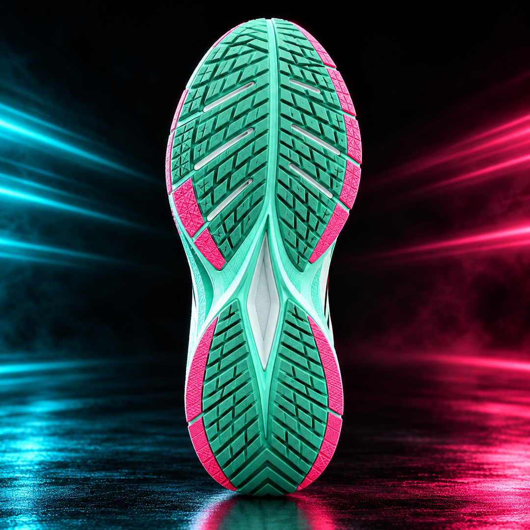 CHUNTA Strike in White / Mint, outsole view