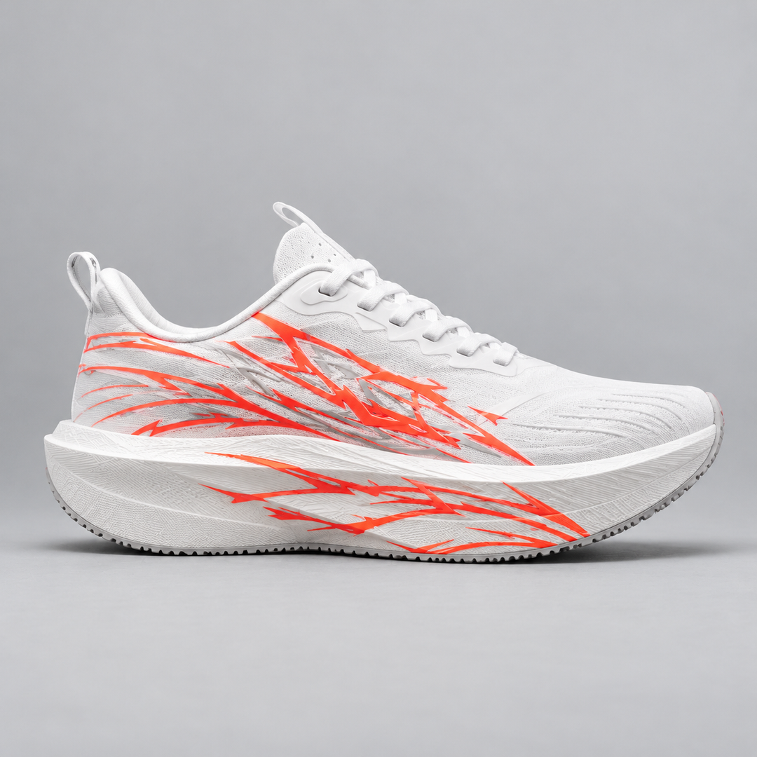 CHUNTA Flash in White / Coral, outer lateral view