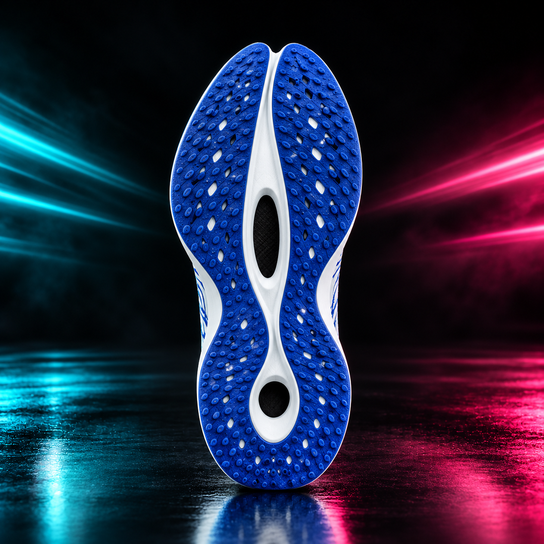 CHUNTA Flash in White / Blue, outsole view