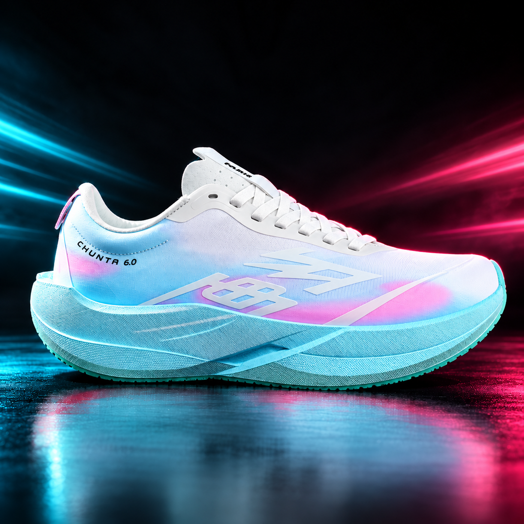 CHUNTA Circuit 6.0 in Light Blue / Lilac / Pink, outer lateral campaign view