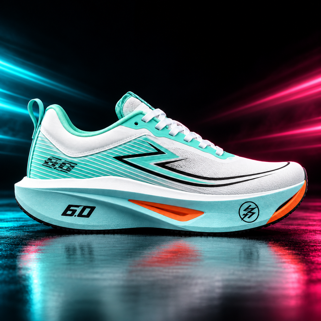 CHUNTA Arc 6.0 in White / Mint / Orange, outer lateral campaign view