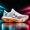 CHUNTA Tempo in White / Orange, outer lateral campaign view