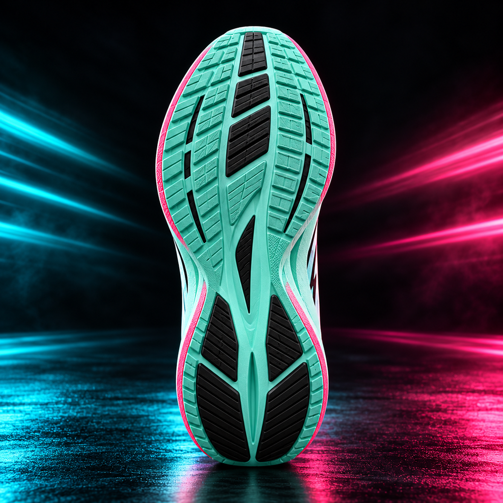 CHUNTA Tempo in White / Mint, outsole view