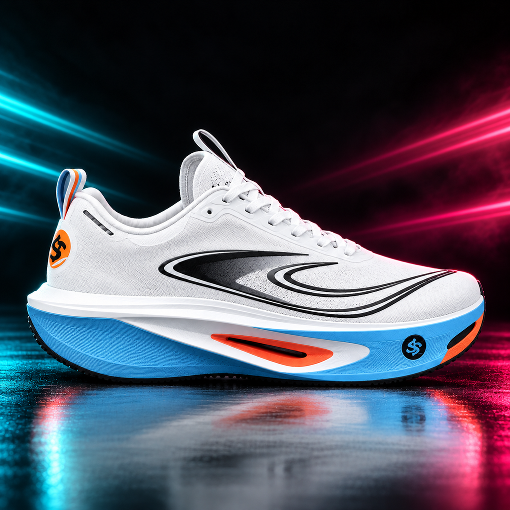 CHUNTA Orbit in White / Blue, outer lateral campaign view