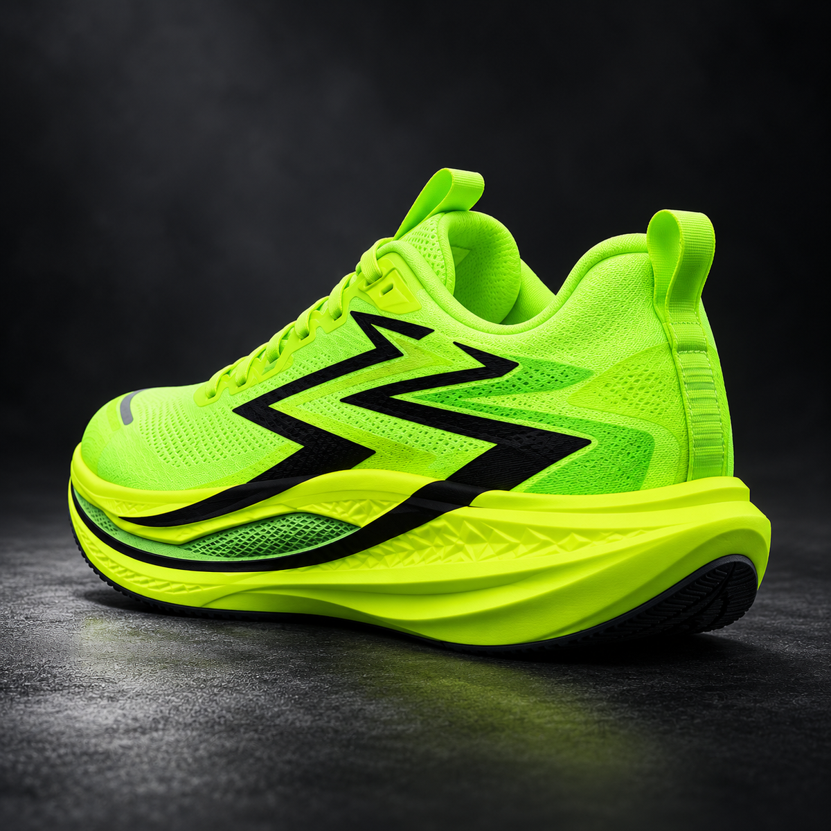 CHUNTA Strike in Neon Lime / Black, rear three-quarter campaign view