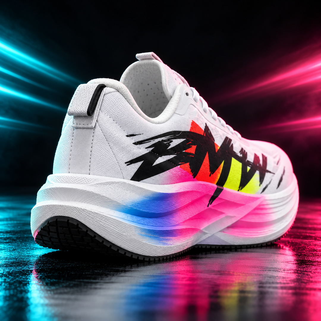 CHUNTA Signature in White / Multicolor, rear three-quarter campaign view