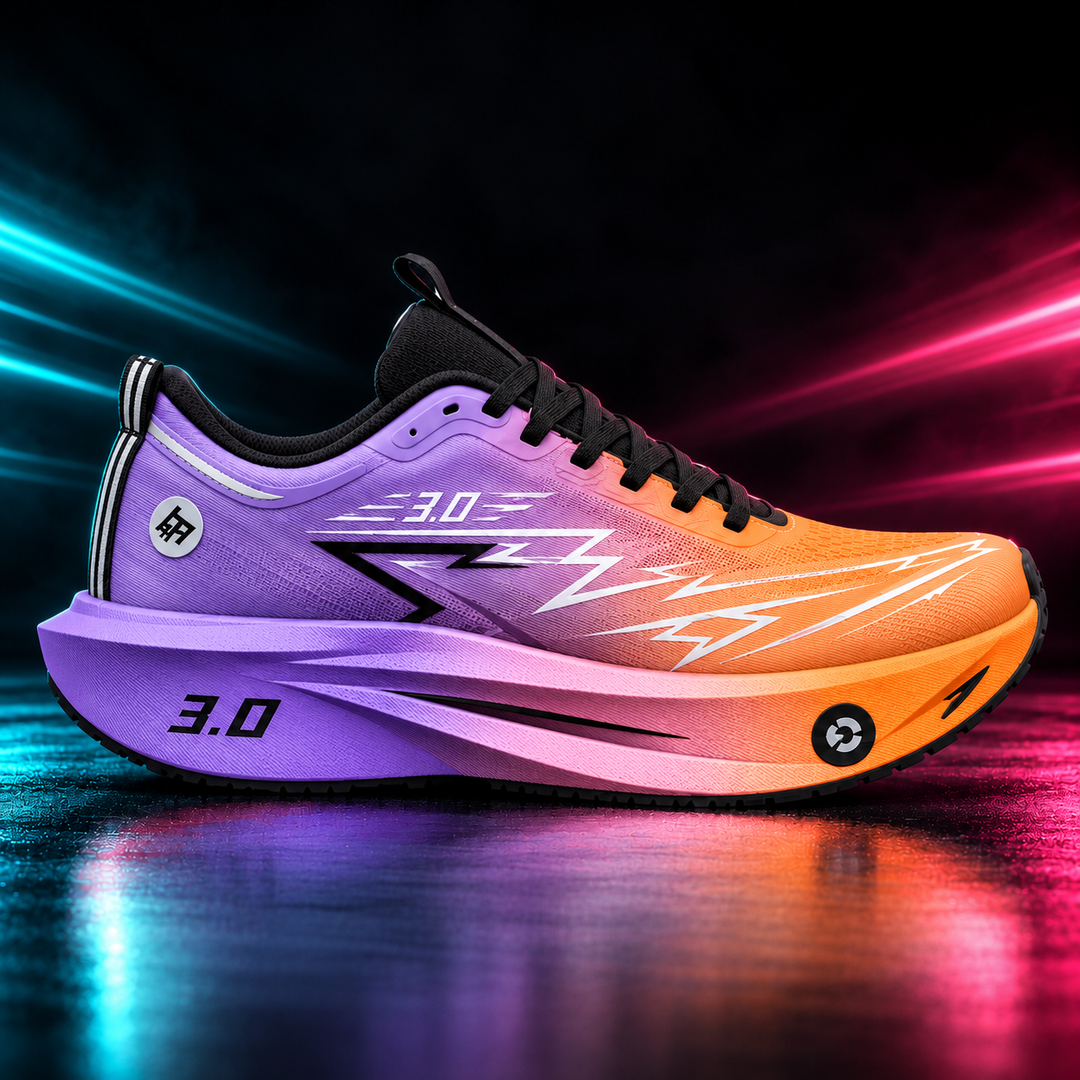 CHUNTA Tempo in Purple / Orange, outer lateral campaign view