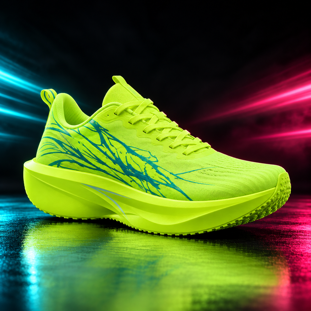 CHUNTA Flash in Lime / Blue, front three-quarter campaign view