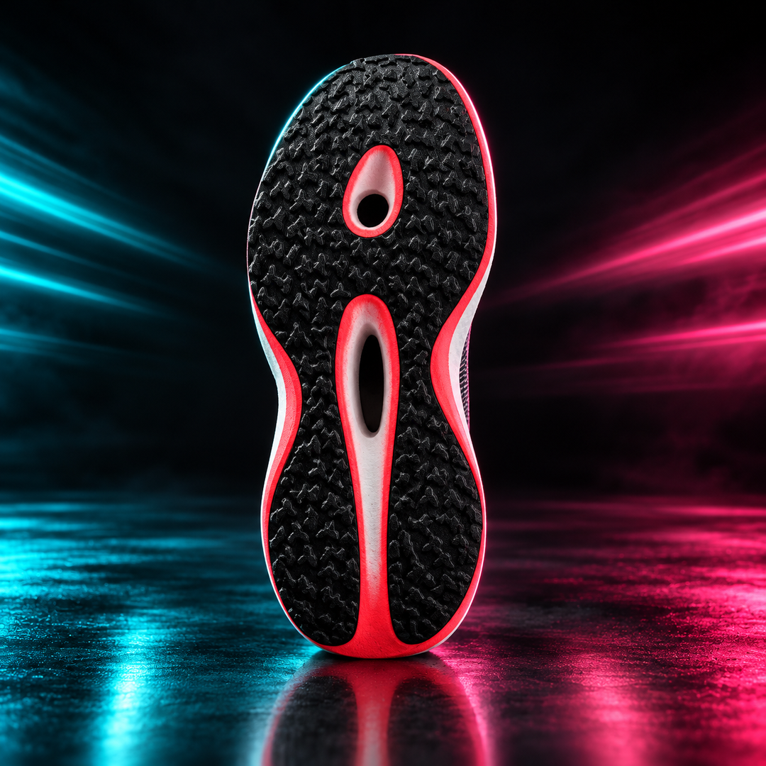 CHUNTA Tempo in White / Red, outsole view