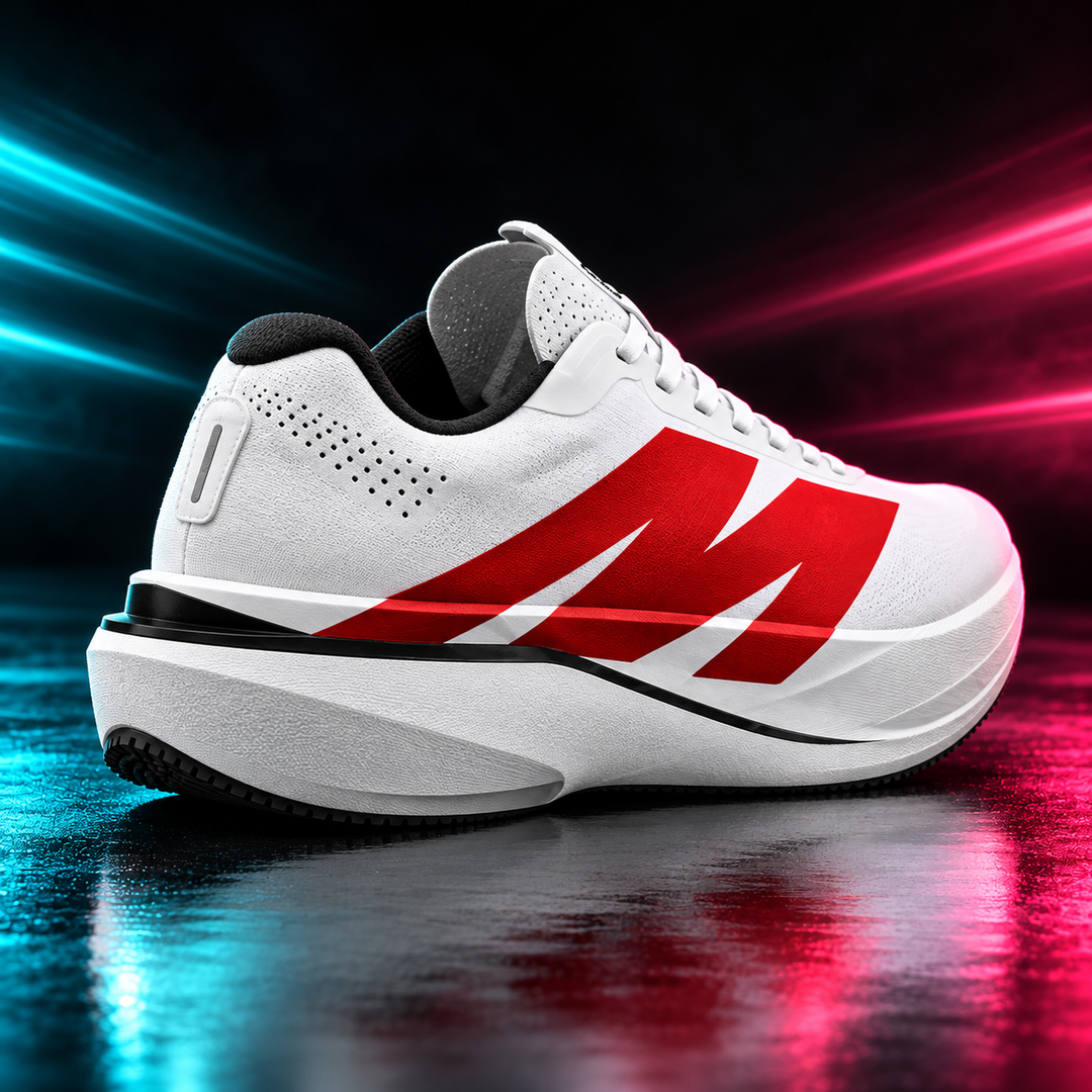 CHUNTA Apex in White / Red, rear three-quarter campaign view