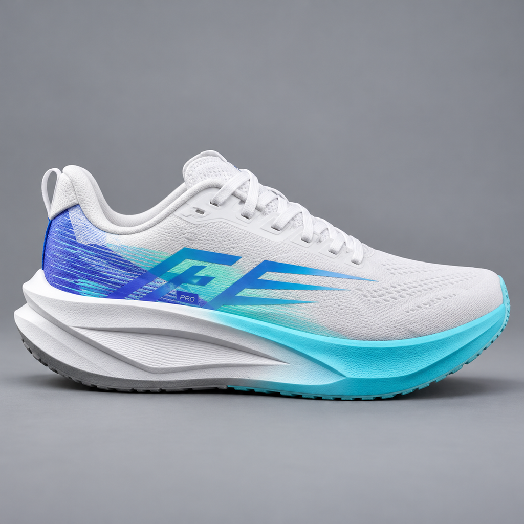 CHUNTA Dash in White / Light Blue, outer lateral view