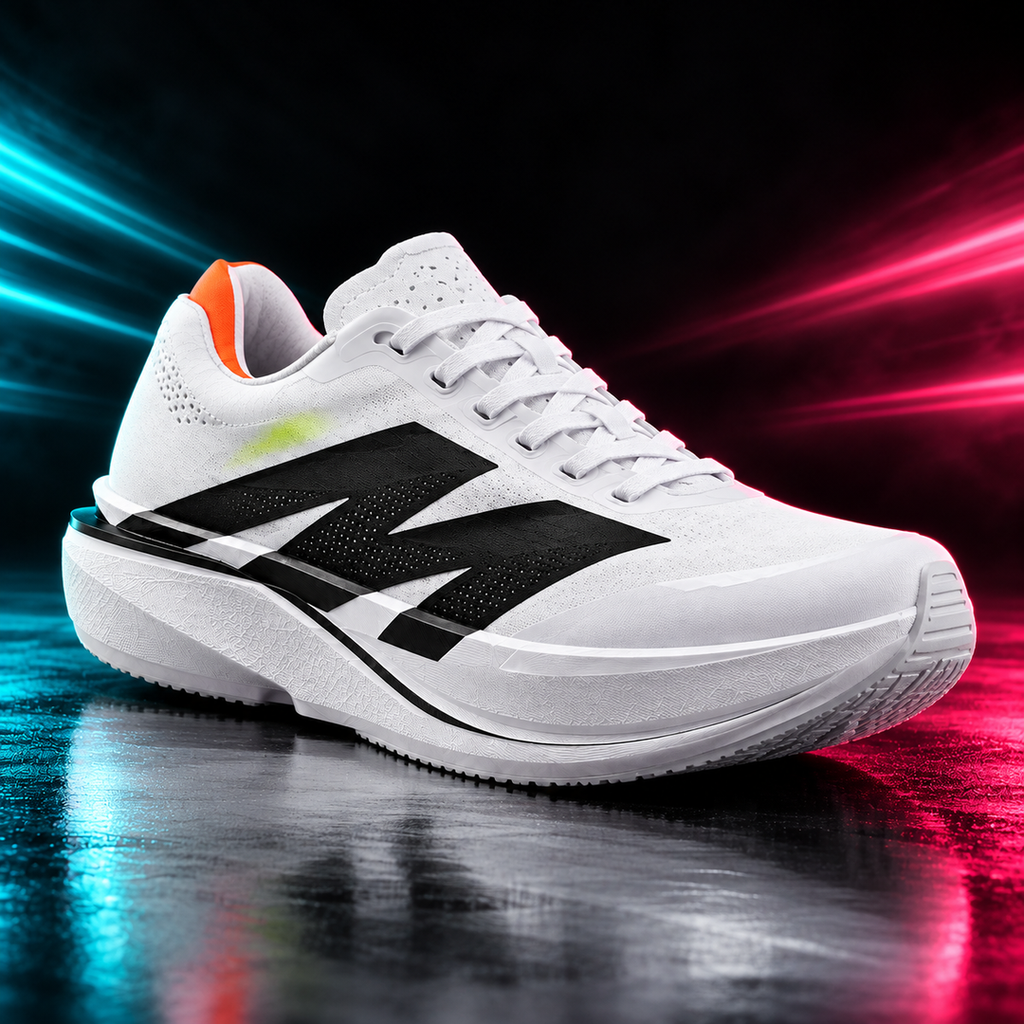 CHUNTA Apex in White / Black, front three-quarter campaign view