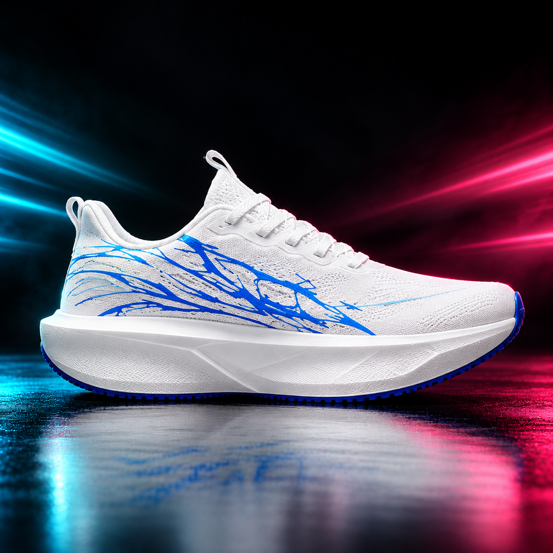 CHUNTA Flash in White / Blue, outer lateral campaign view