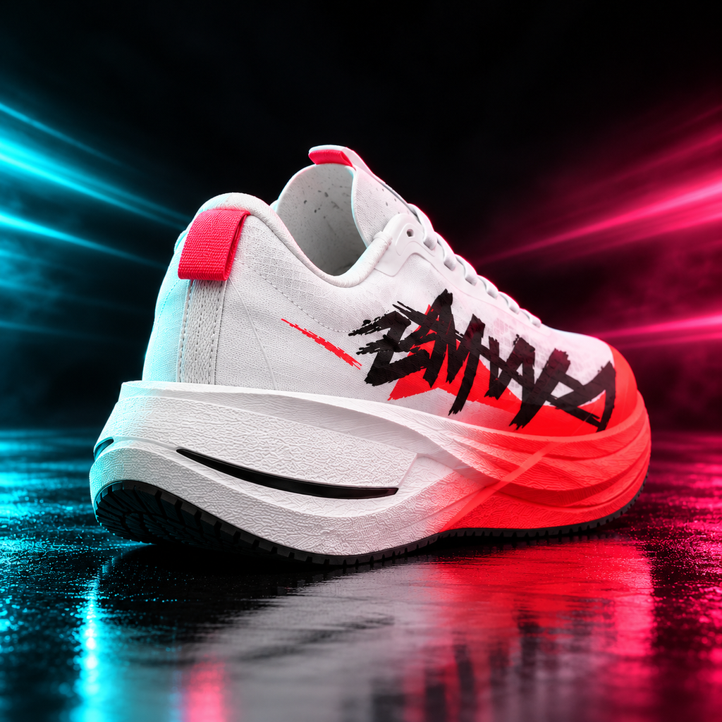CHUNTA Signature in White / Red, rear three-quarter campaign view