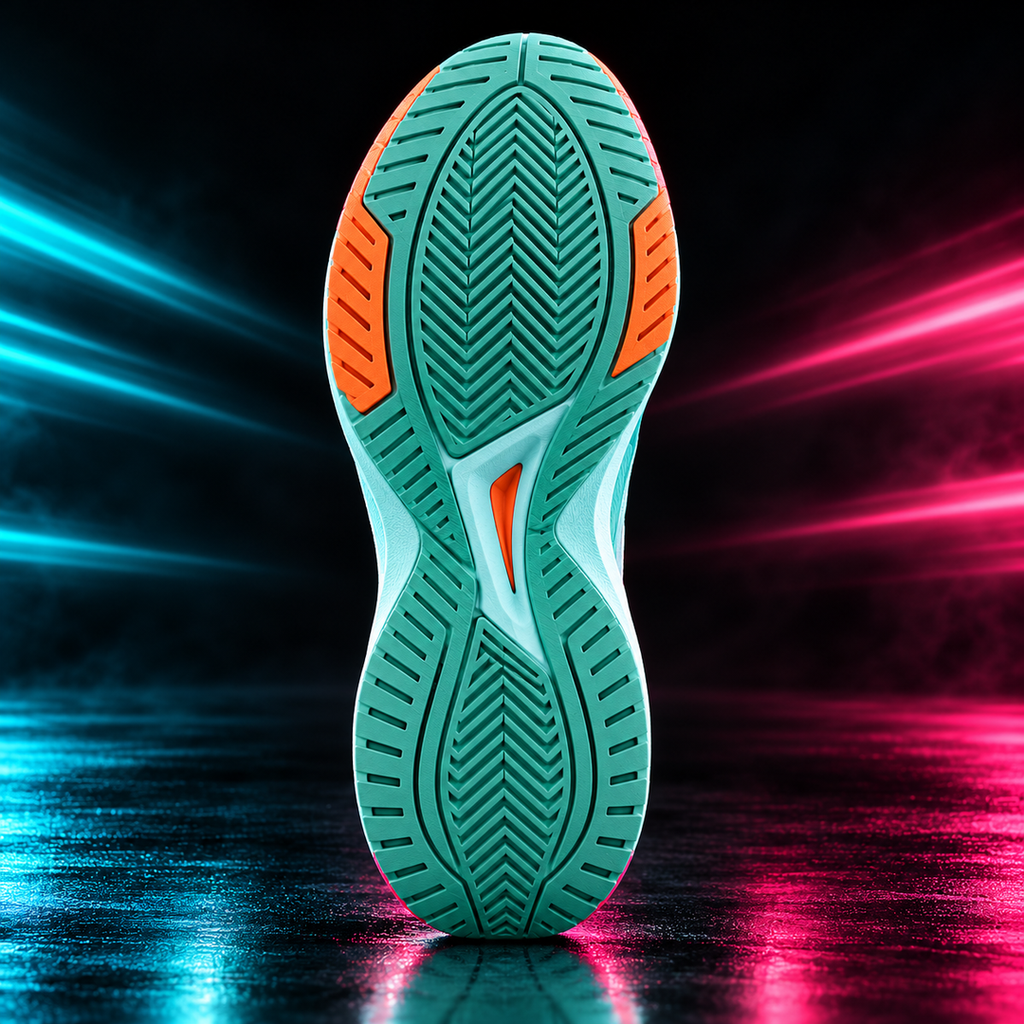 CHUNTA Arc 6.0 in White / Mint / Orange, outsole view