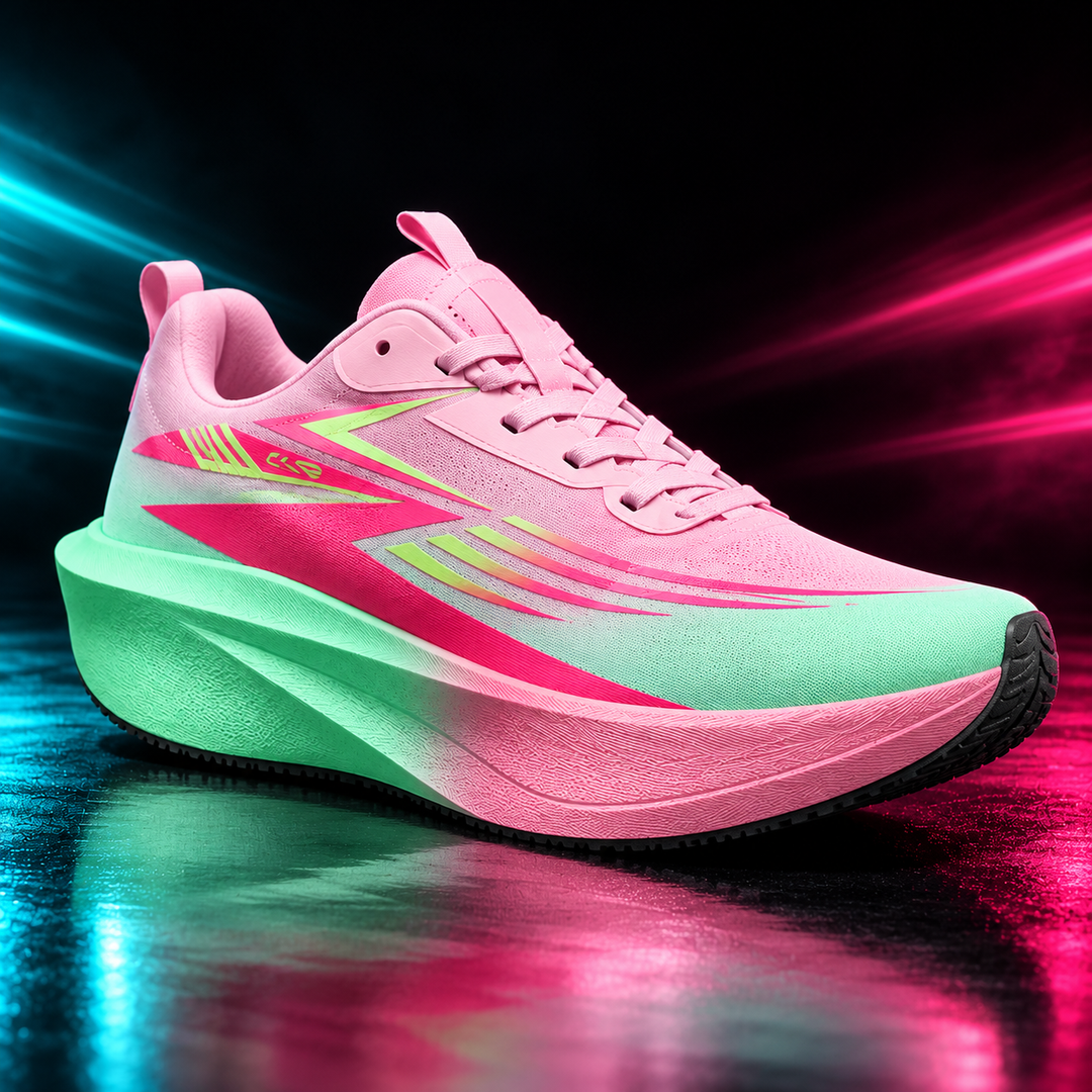 CHUNTA Surge in Pink / Mint, front three-quarter campaign view