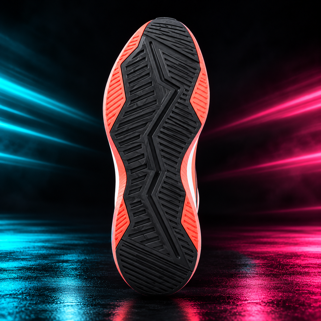 CHUNTA Pulse in White / Coral, outsole view