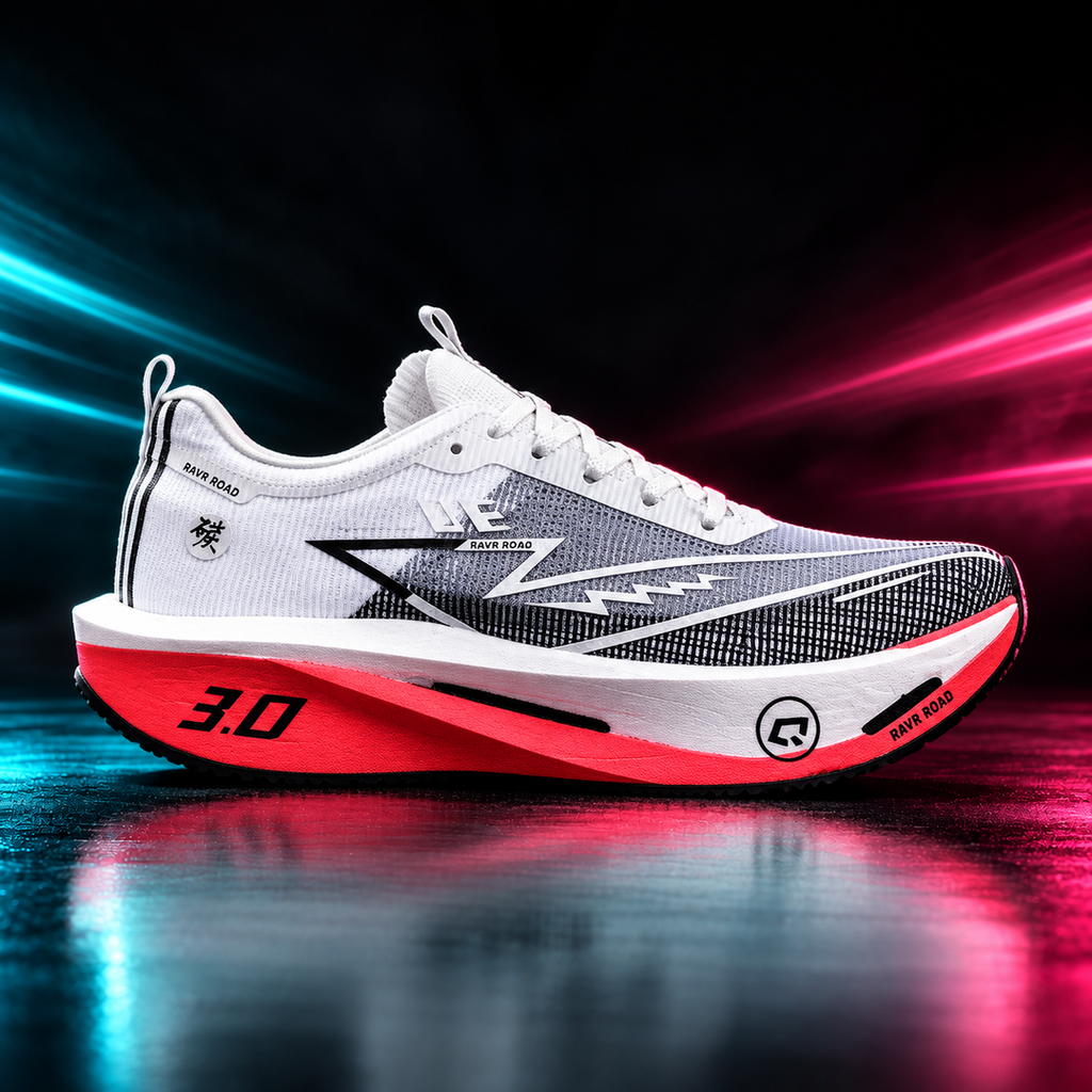 CHUNTA Tempo in White / Red, outer lateral campaign view
