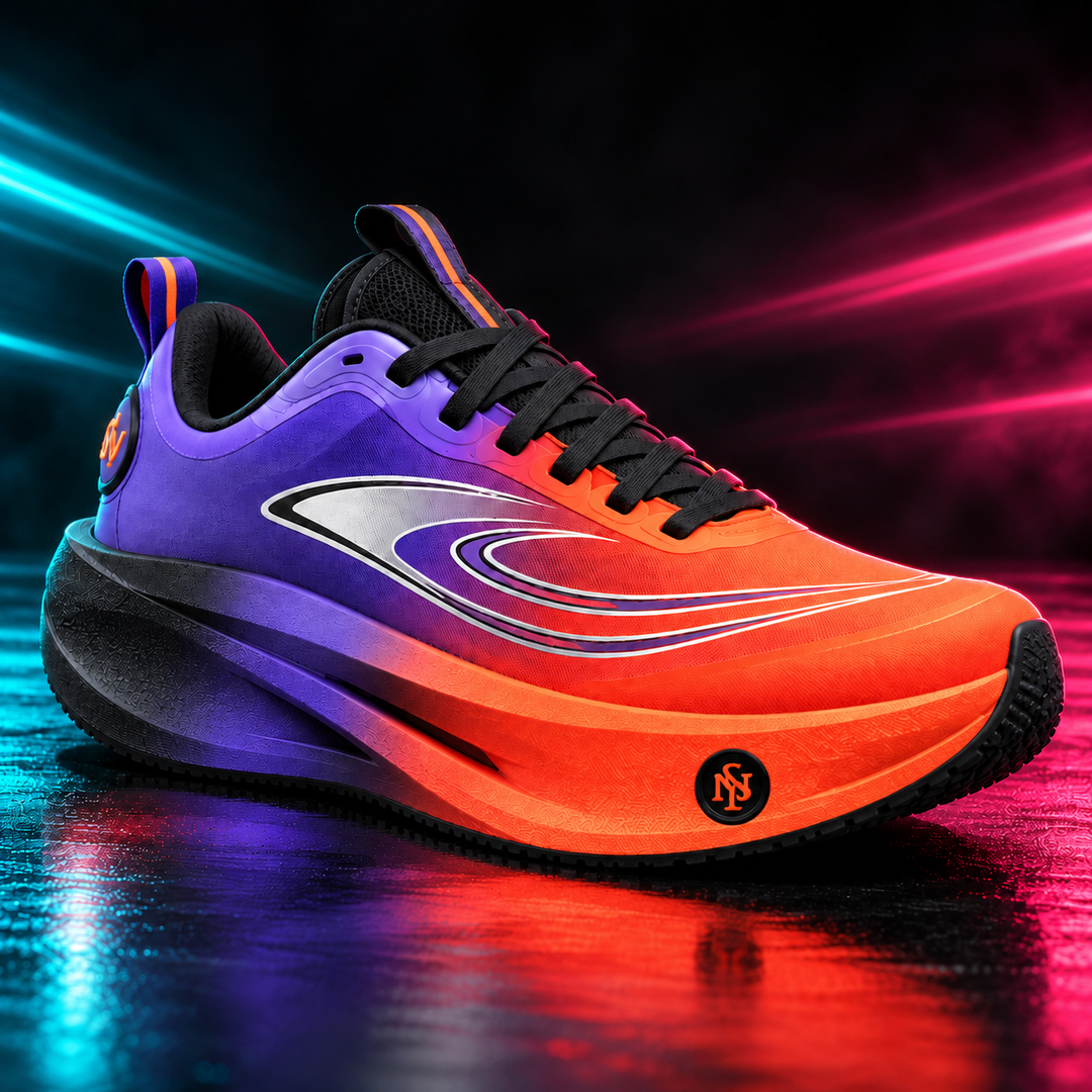 CHUNTA Orbit in Purple / Orange, front three-quarter campaign view