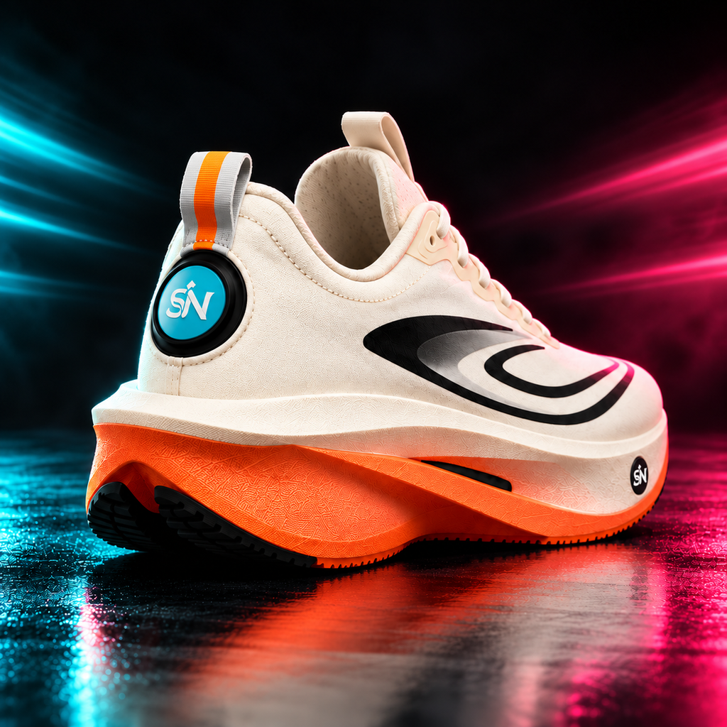 CHUNTA Orbit in Cream / Orange, rear three-quarter campaign view
