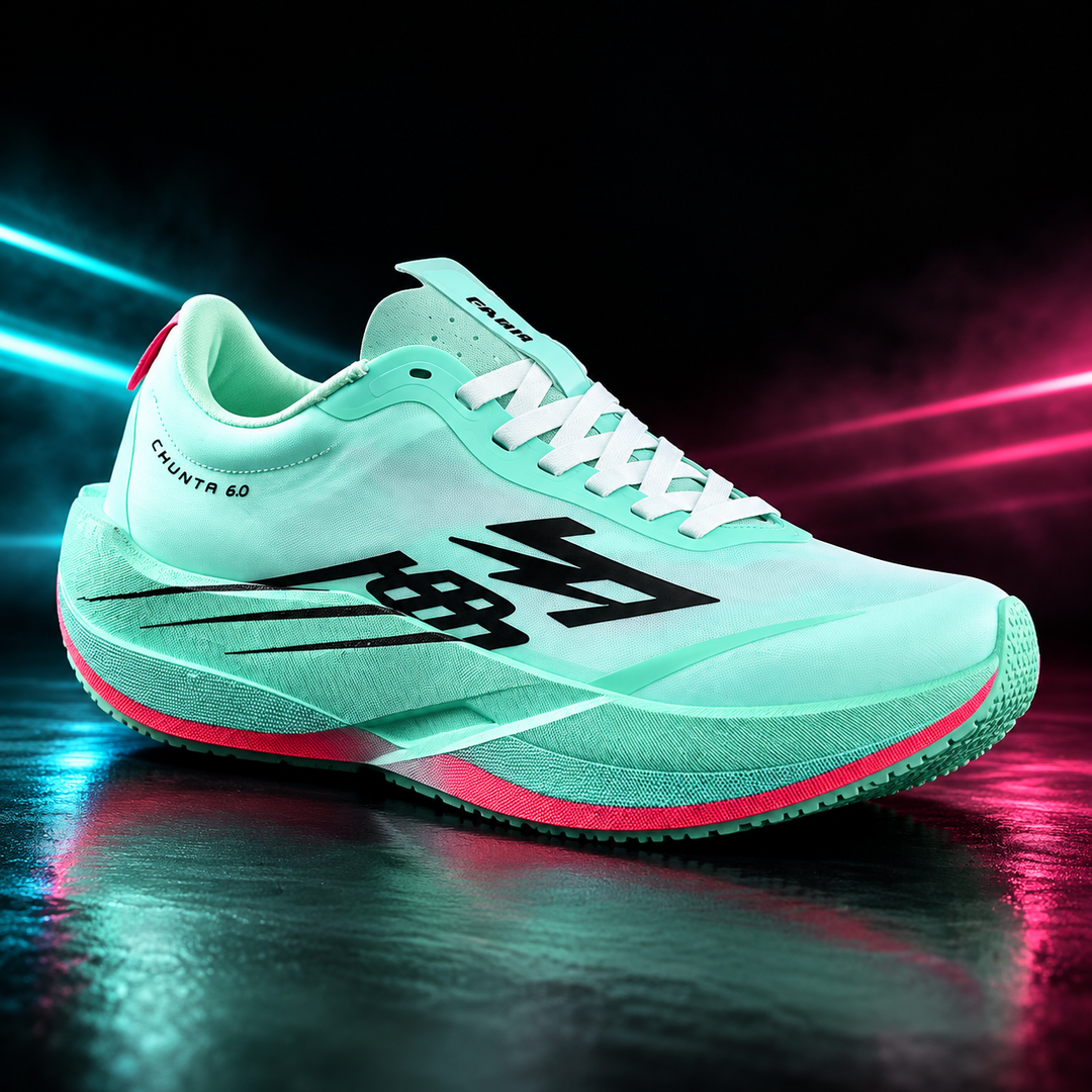 CHUNTA Circuit 6.0 in Mint / Pink, front three-quarter campaign view