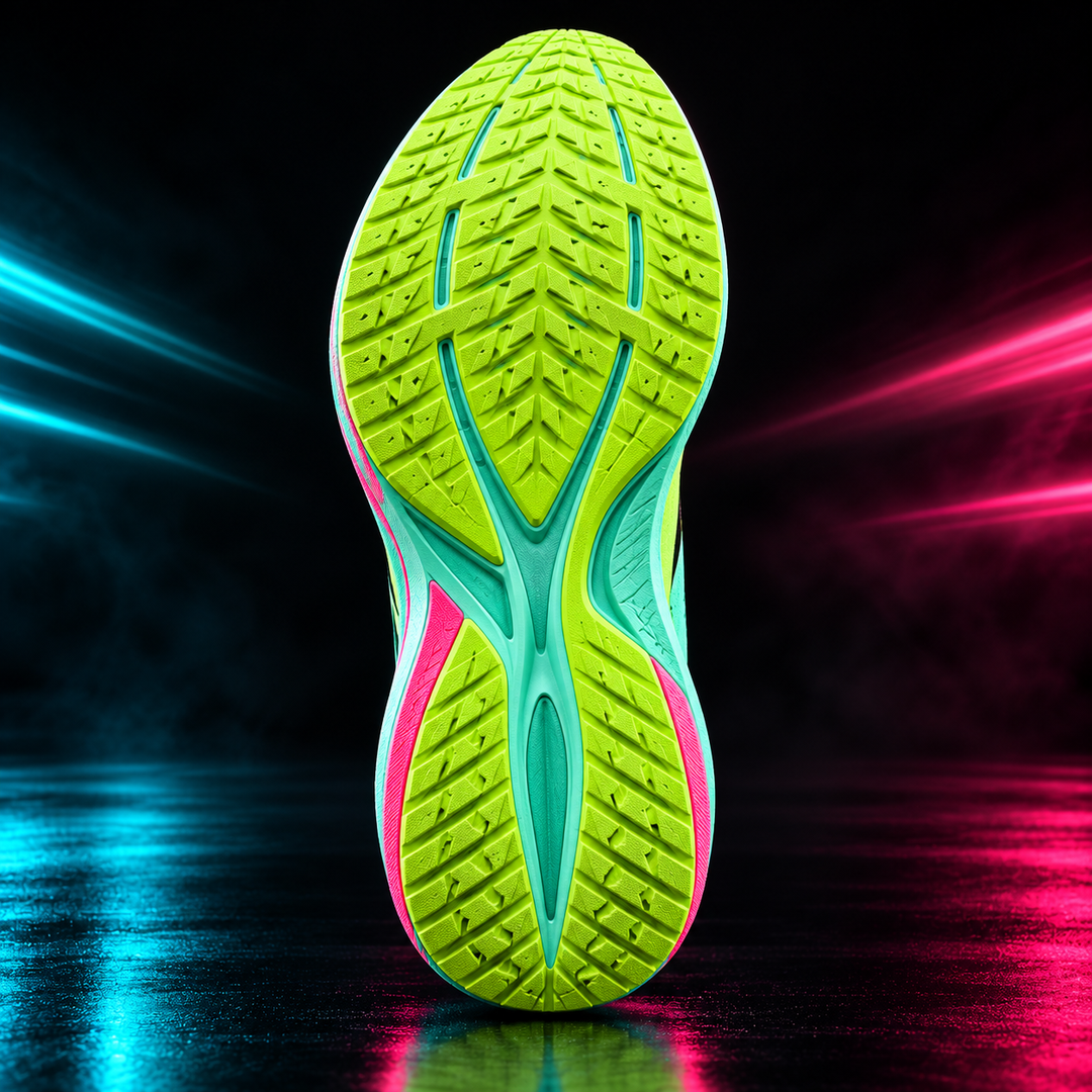 CHUNTA Momentum in Lime / Mint, outsole view