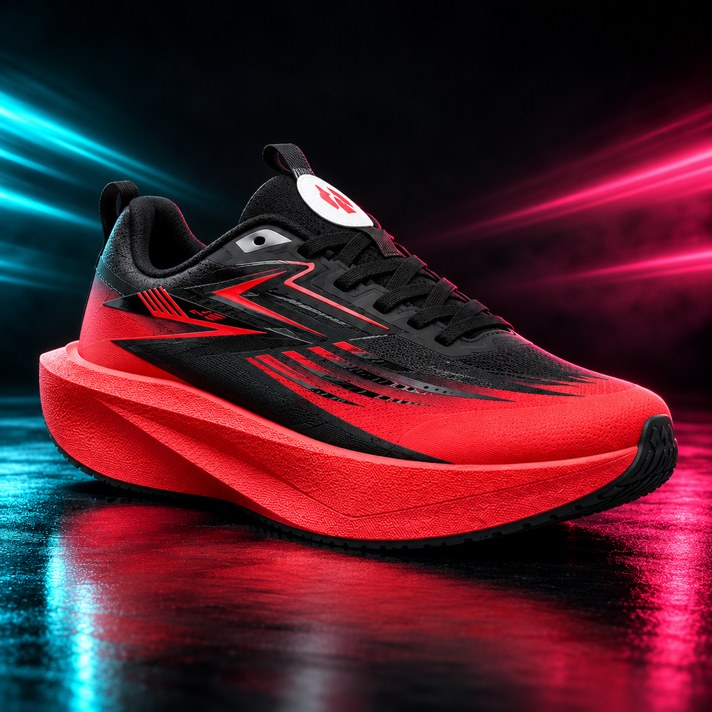 CHUNTA Surge in Black / Red, front three-quarter campaign view