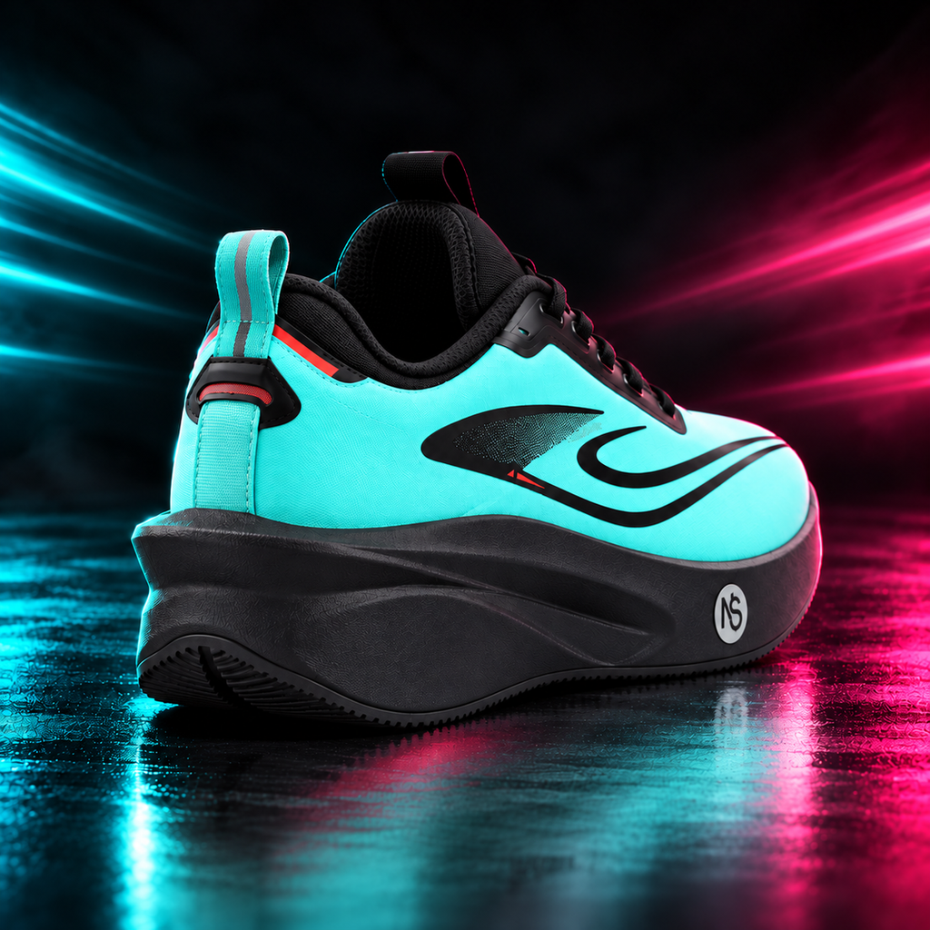 CHUNTA Orbit in Black / Mint, rear three-quarter campaign view