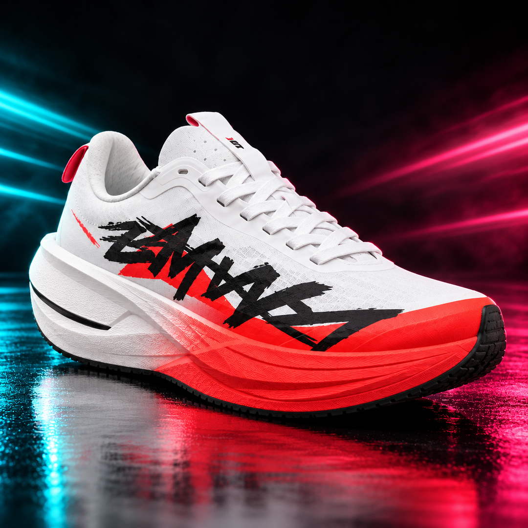 CHUNTA Signature in White / Red, front three-quarter campaign view