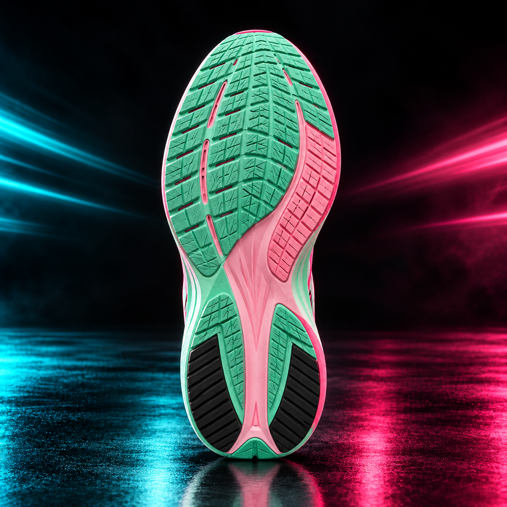 CHUNTA Surge in Pink / Mint, outsole view