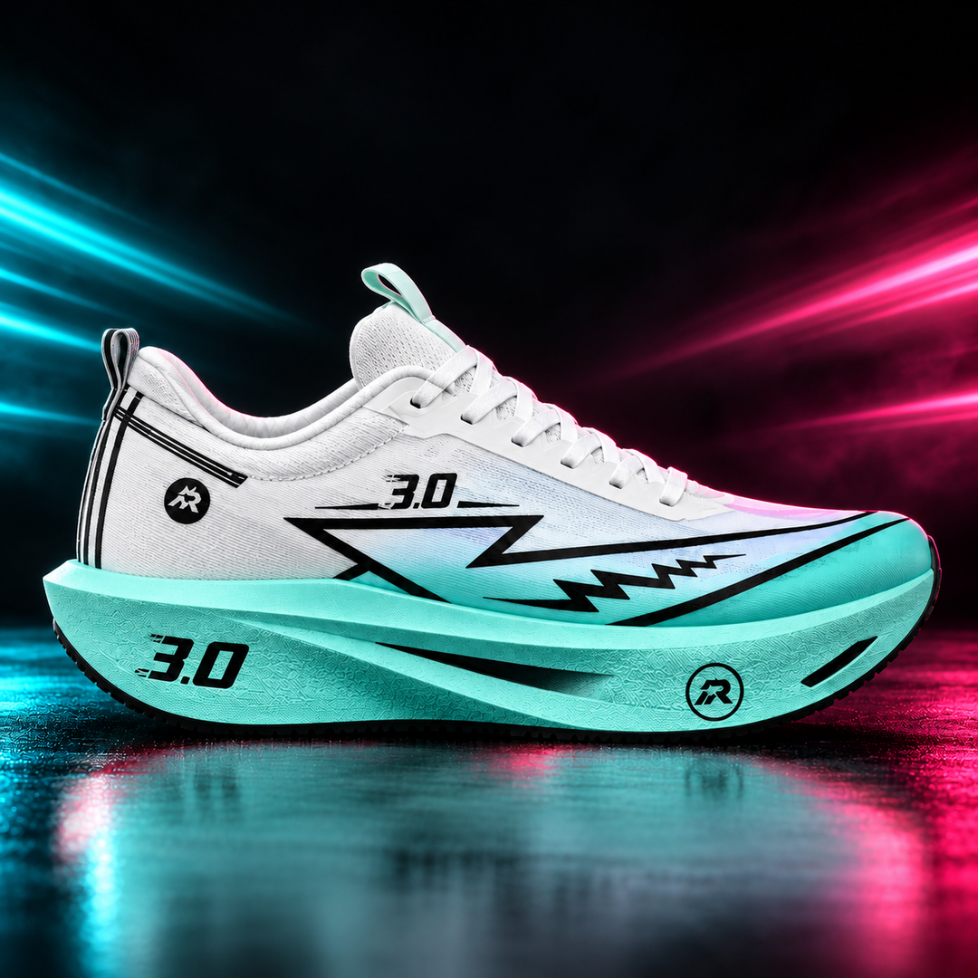 CHUNTA Tempo in White / Mint, outer lateral campaign view