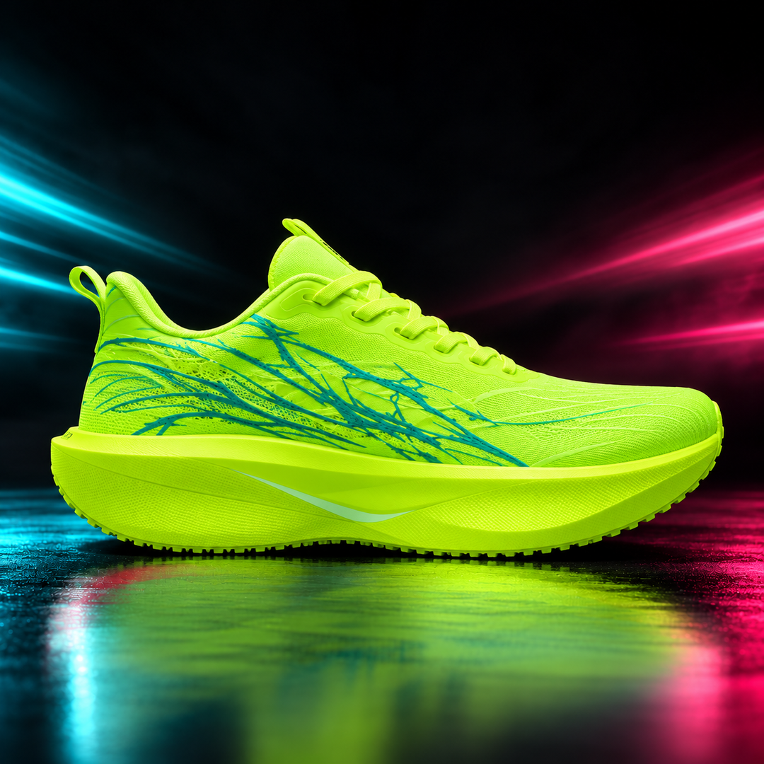 CHUNTA Flash in Lime / Blue, outer lateral campaign view
