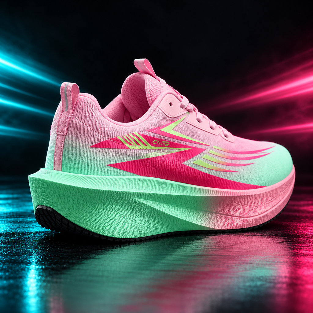 CHUNTA Surge in Pink / Mint, rear three-quarter campaign view