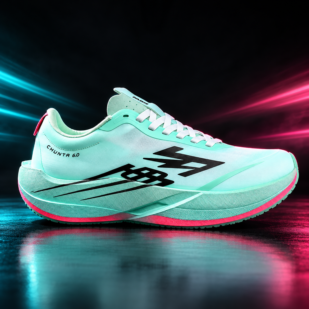 CHUNTA Circuit 6.0 in Mint / Pink, outer lateral campaign view